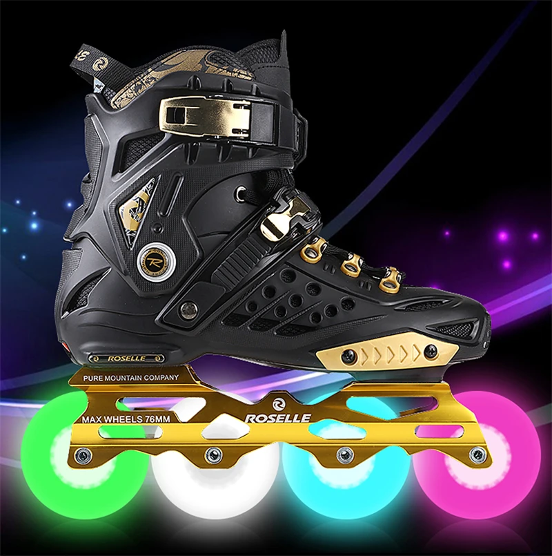 Original Roselle Inline Roller Skates Flashing or not Wheels Slalom Sliding FSK Adult Kids Shoes Roller Skating Patines adult roller skates,kids roller shoes