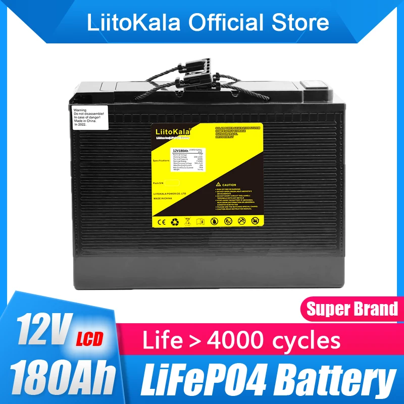 Waterproof 12.8V 12V 400AH Lifepo4 lithium battery for Golf Carts power  supply EV Solar Storage inverter boat + 20A charger - AliExpress