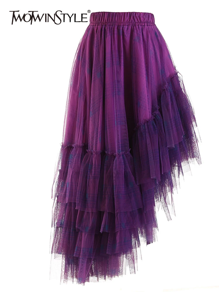 rurumu asymmetry 2way collage skirt 紫 rurumu asymmetry 2way collage skirt 紫