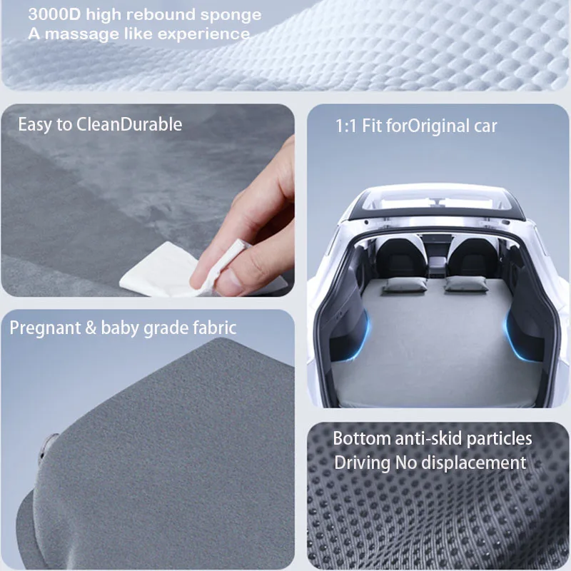 Camping Mattress For Tesla Model Y Portable Foldable Memory Foam Travel Sleeping Mattress Storage Bag & Sheet Accessories car sleeping mattress camping mattress
