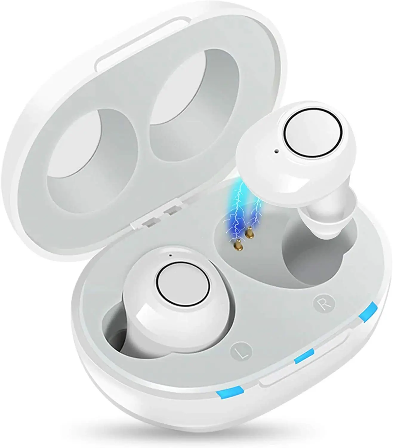 JINGHAO Rechargeable Hearing Aids Digital Hearing Amplifier In Ear Enhancer Voice Hearing Loss for Eldly White