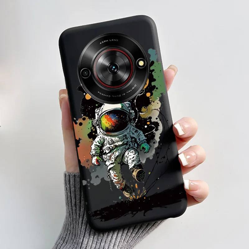 Aesthetic Cute Cat Fashion Shockproof Black Matte Soft TPU Phone Case