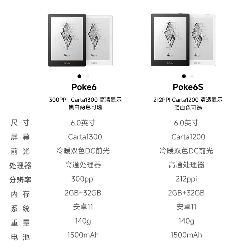 Onxy Boox Poke6 E-Book Reader Electronic Ink Screen 6inches Smart Eye Protection 300ppi Electronic Paper Ebook Reader