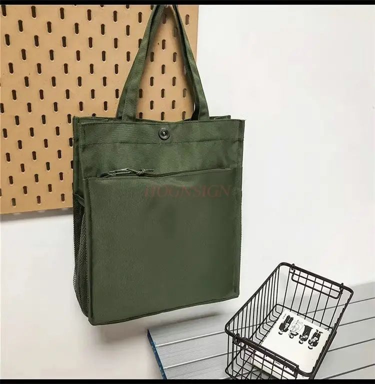 1pcs 캔버스 가방, 대용량 남성용 핸드백, 캐주얼하고 심플한 남성 스타일, 비즈니스 토트백, 파일 가방, 숄더백