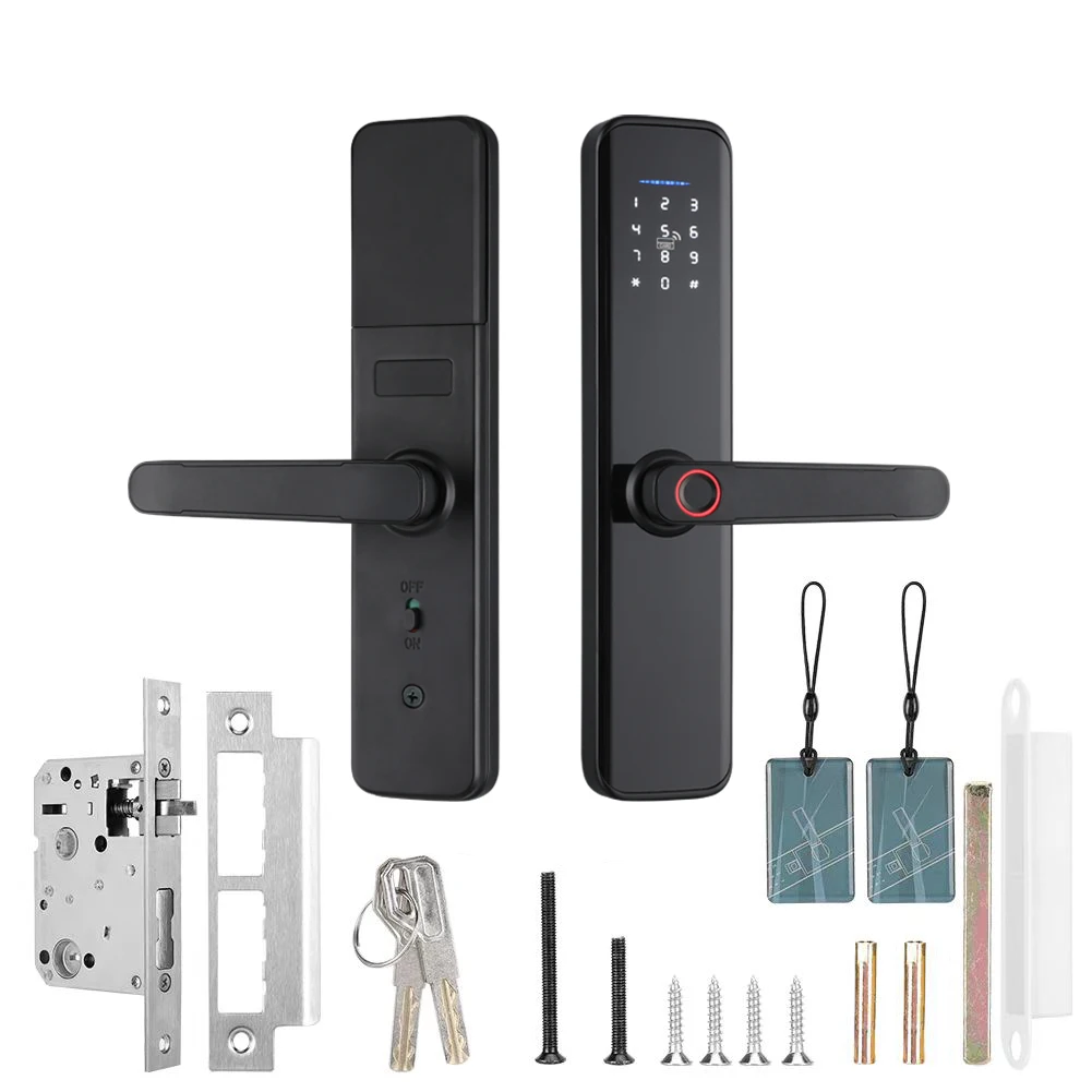 Wafu Smart Fingerprint Lock Security Wireless Tuya Remote Control IC-Card Fechadura Password Electronic Door Unlock Invisible images - 6