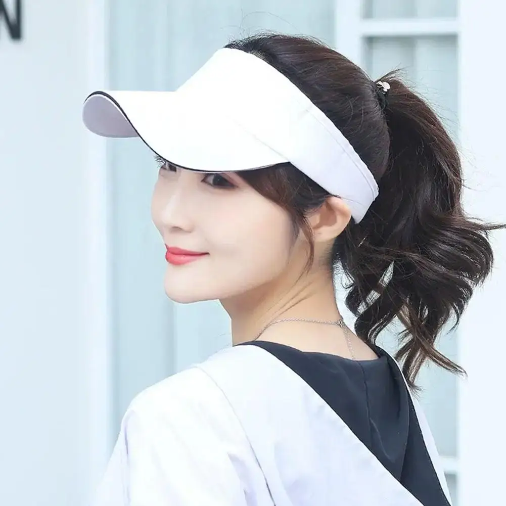 Summer Sun Hats Men Women Cotton Adjustable Visor UV Protection Empty Solid Sport Tennis Golf Running Sunscreen Baseball Cap