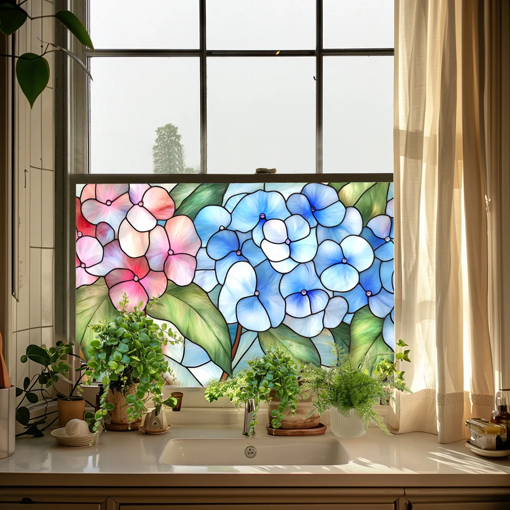 HLLING Privacy Glas Venster Film, Bloemen Patroon Berijpt Glas Raamfolie, Voor Huiskamer Keuken Lobby Portiek Privacy Zon UV Blokkeren Statisch Decoratief (Color : C, Size : 90x300cm
