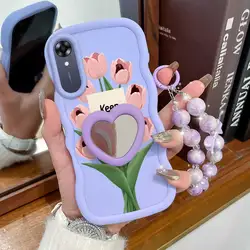 Stay Happy Phone Case Set with Lanyard and Stand - 3 Piece Bundle - OPPO A17 (PURPLE)