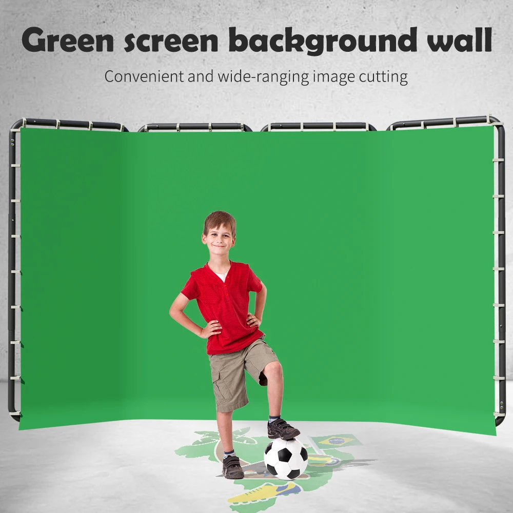Portable Large Chromakey Green Screen Backdrop with Stand Photography Background Support System 240x400cm Shooting Video Photo