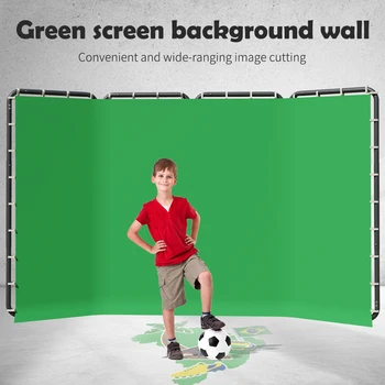 Portable Large Chromakey Green Screen Backdrop with Stand Photography Background. 1