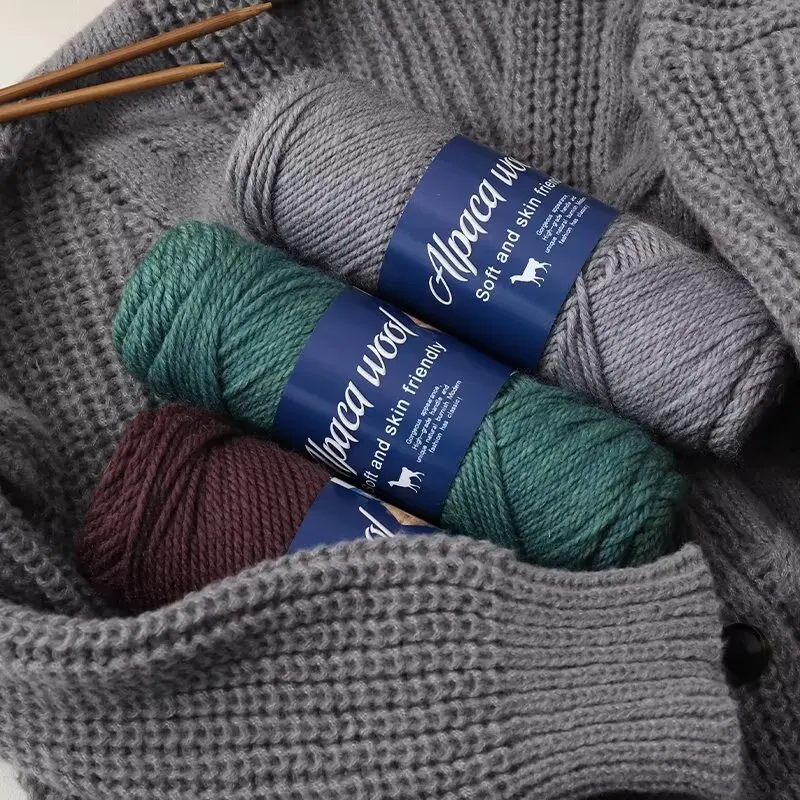 500g alpaca wool yarn, coarse yarn, hand woven to make warm and fashionable sweaters, windbreakers, jackets, scarves, hats, yarn 4