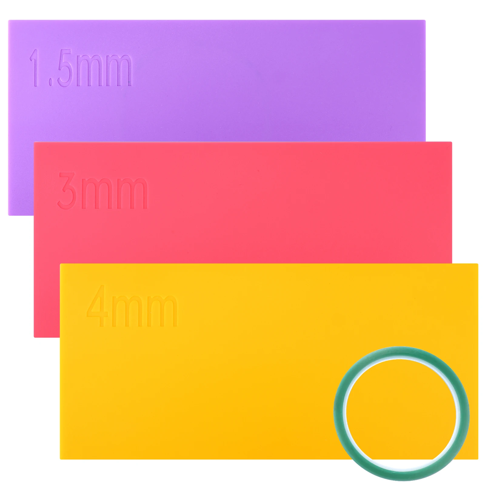 Lot 3 Manches Silicone Sublimation Pour Presse à Tasse - 1.5mm, 3mm, 4mm - Compatible Cricut