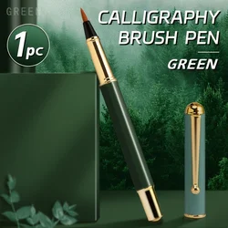 Refillable Fine Tip Calligraphy Brush Pen for Hand Lettering and Art Journaling (GREEN)