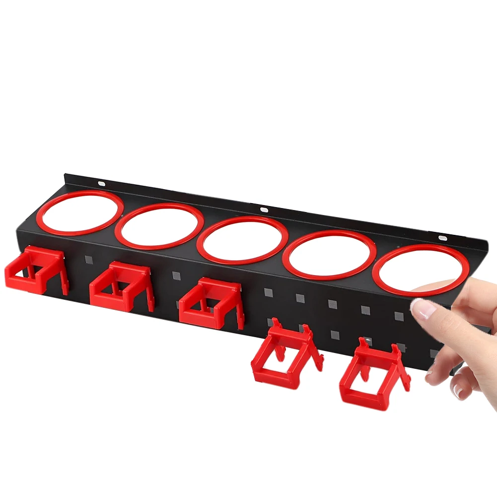 Wall Mounted Spray Bottle Storage Rack 5 Holes ABS Metal