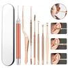 7pcs/set LED Ear Wax Pickers Stainless Steel Earpick Wax Remover Curette Ear Pick Cleaner Ear Cleaner Spoon Care Ear Clean Tool 2