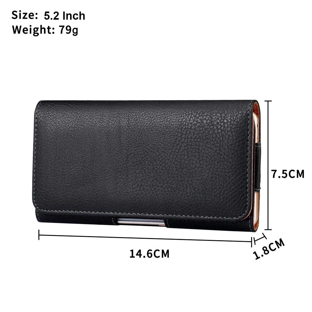 Sleek Leather Phone Belt Clip Holster Pouch Waist Bag