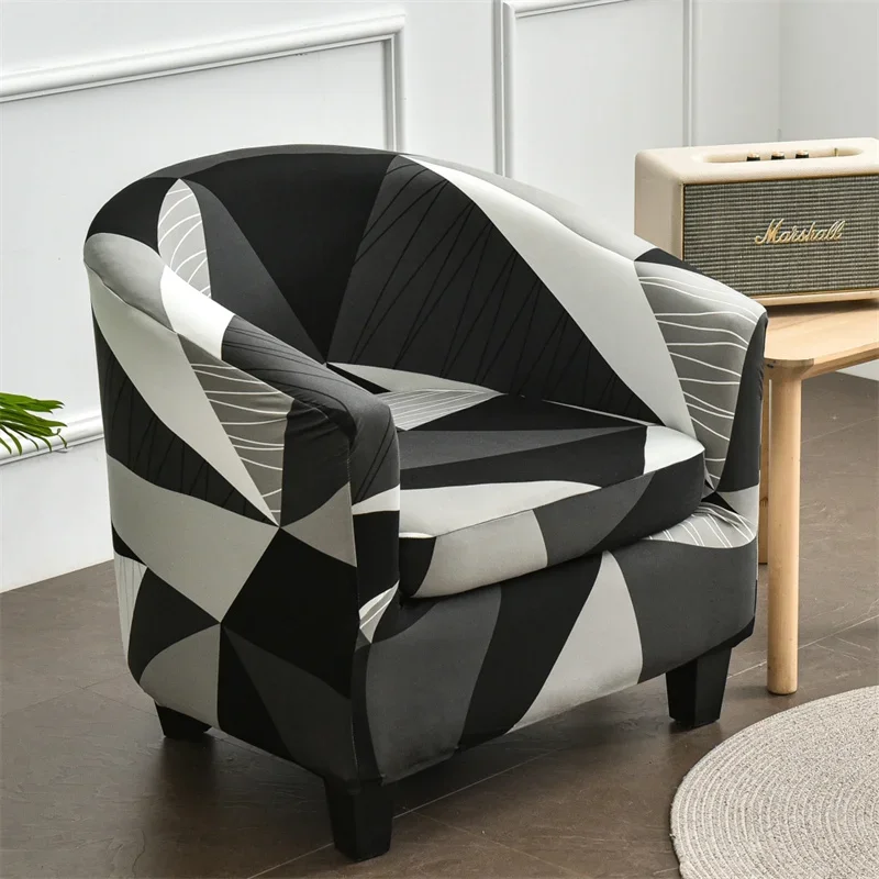 

1Set Armchair Cover Elastic Spandex Geometric Tub Sofa Slipcover Stretch Furniture Protector Printed Couch Club Chair Slipcover