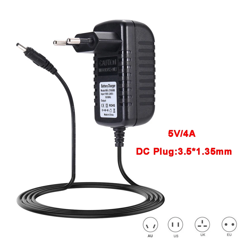 5V4A AC 100V-240V Converter Charging Adapter DC 5V 4A 4000mA Power Supply EU/US/UK/AU Plug 3.5mm x1.35mm