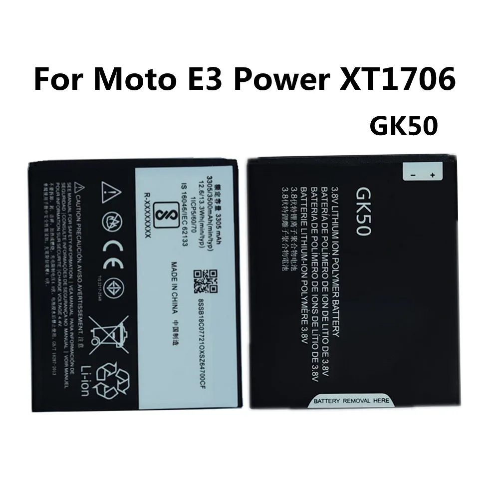 

New Phone Battery GK50 3500mAh For Motorola Moto-E3 XT1706 GK50 E3 Power XT1706 Smartphone Replacement Lithium Battery Batteia