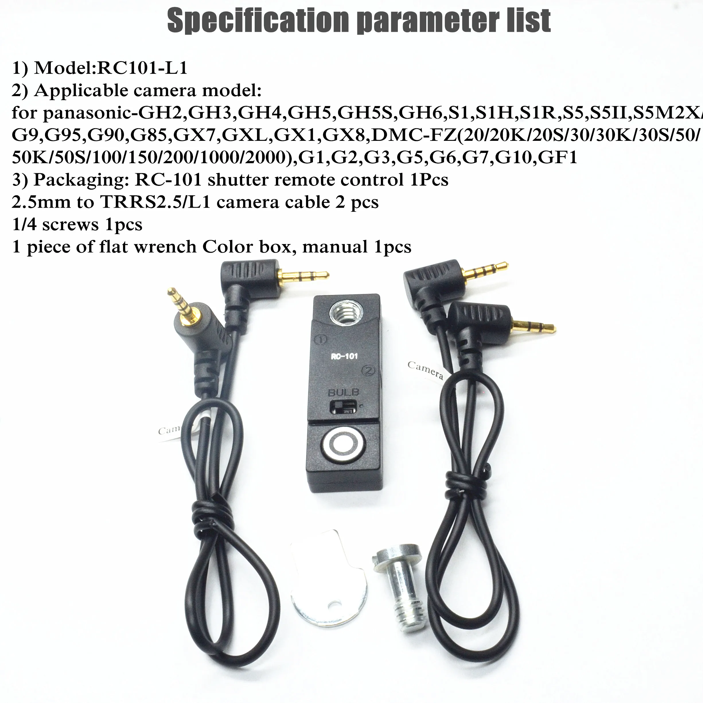 RC-101 L1 Remote Control Shutter Release S5 S5II GH4 S5M2X