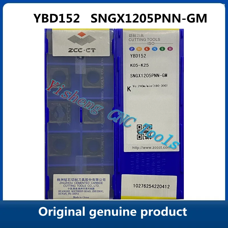 

Original genuine product ZCC CT SNGX YBD152 YB9320 YBD252 SNGX1205PNN-GM Milling Cutter Inserts CNC cutting tools