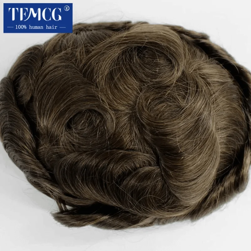 Versalite Toupee Men Swiss Lace Male Hair Prosthesis Fine Mono Lace With PU Invisible Lace Front 100% Human Hair System Unit