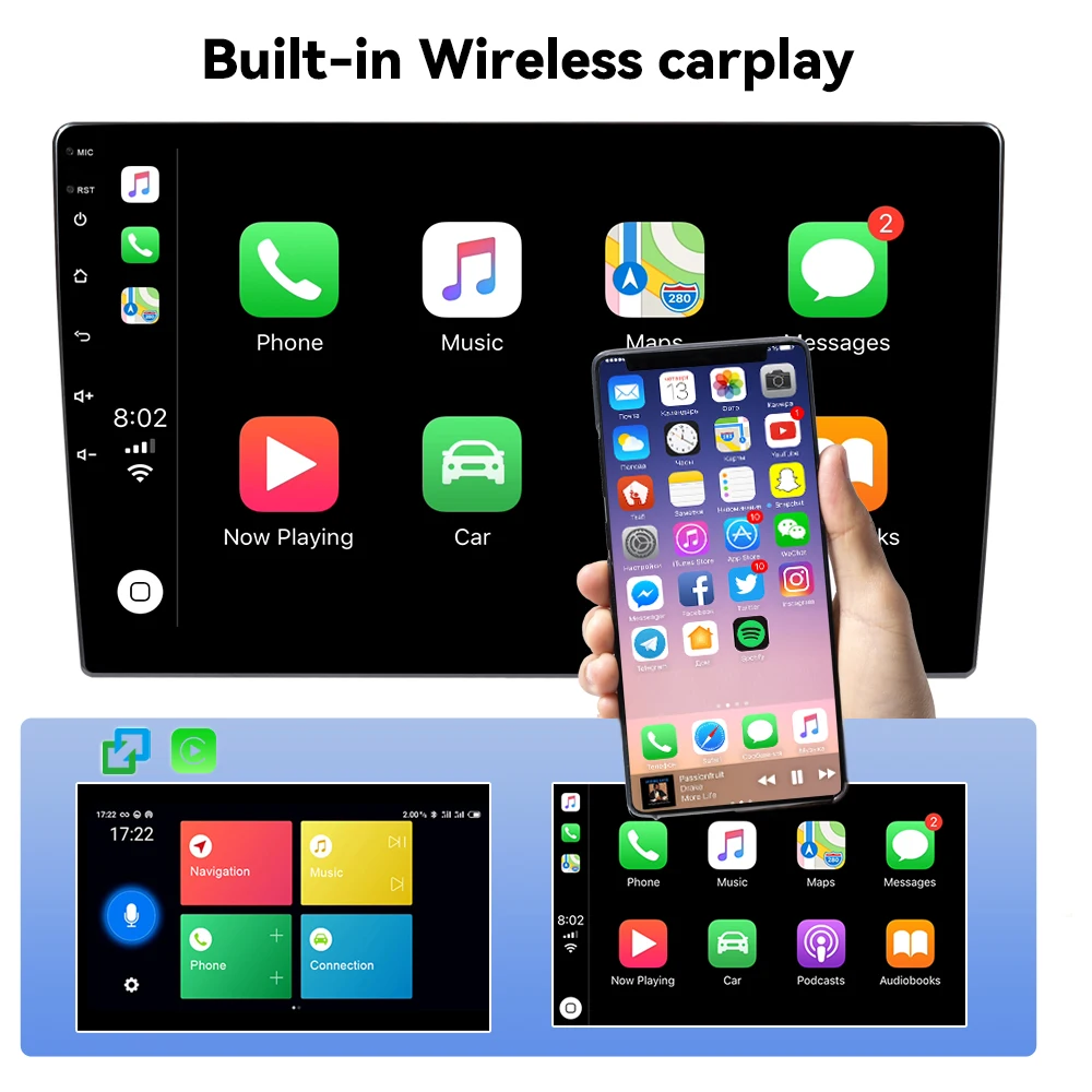 XONRICH AI CarPlay inalámbrico para Android14 Auto Radio de coche para Jeep Grand Cherokee II WJ 1998-2004 Multimedia Navi estéreo IPS GPS 4