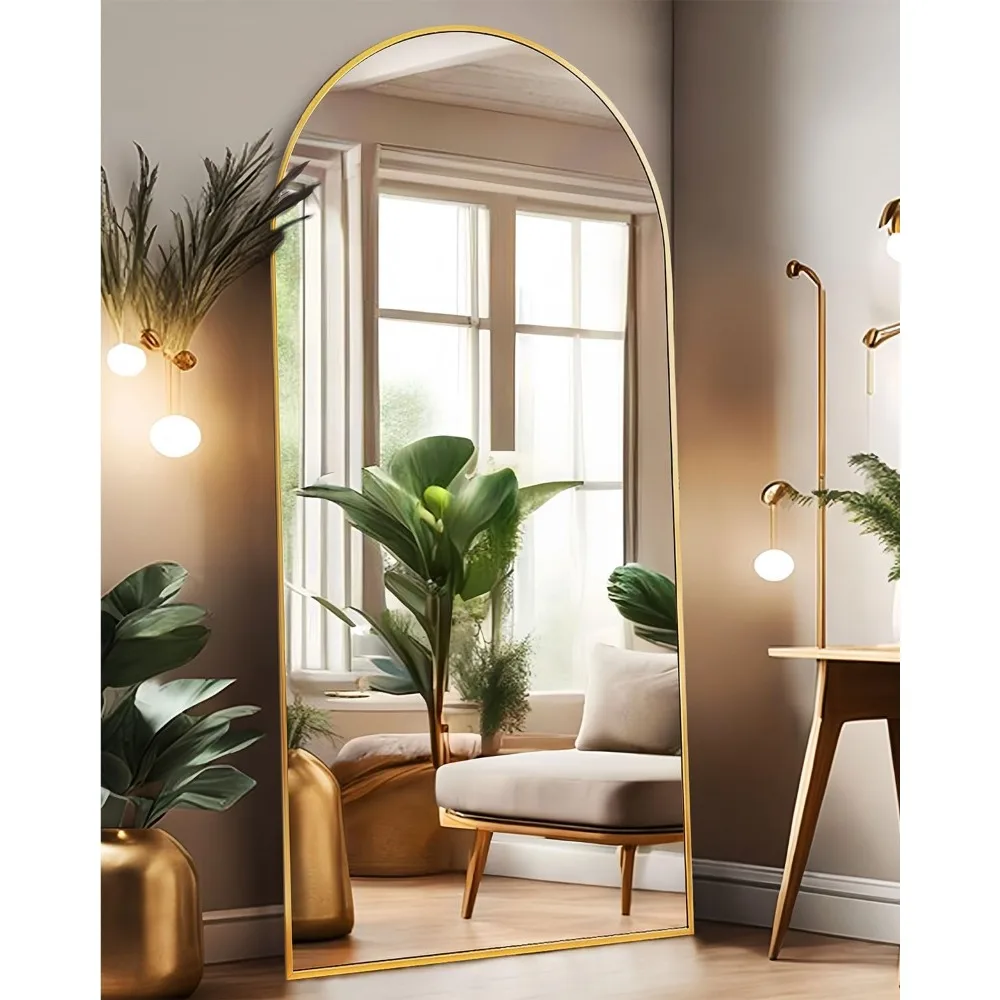 

KOMCOTE Arch Mirror Full Length, Floor Length Mirror, Arched Floor Mirror, 71"x28" Wall Mirror Full Length, Gold Floor Mirror