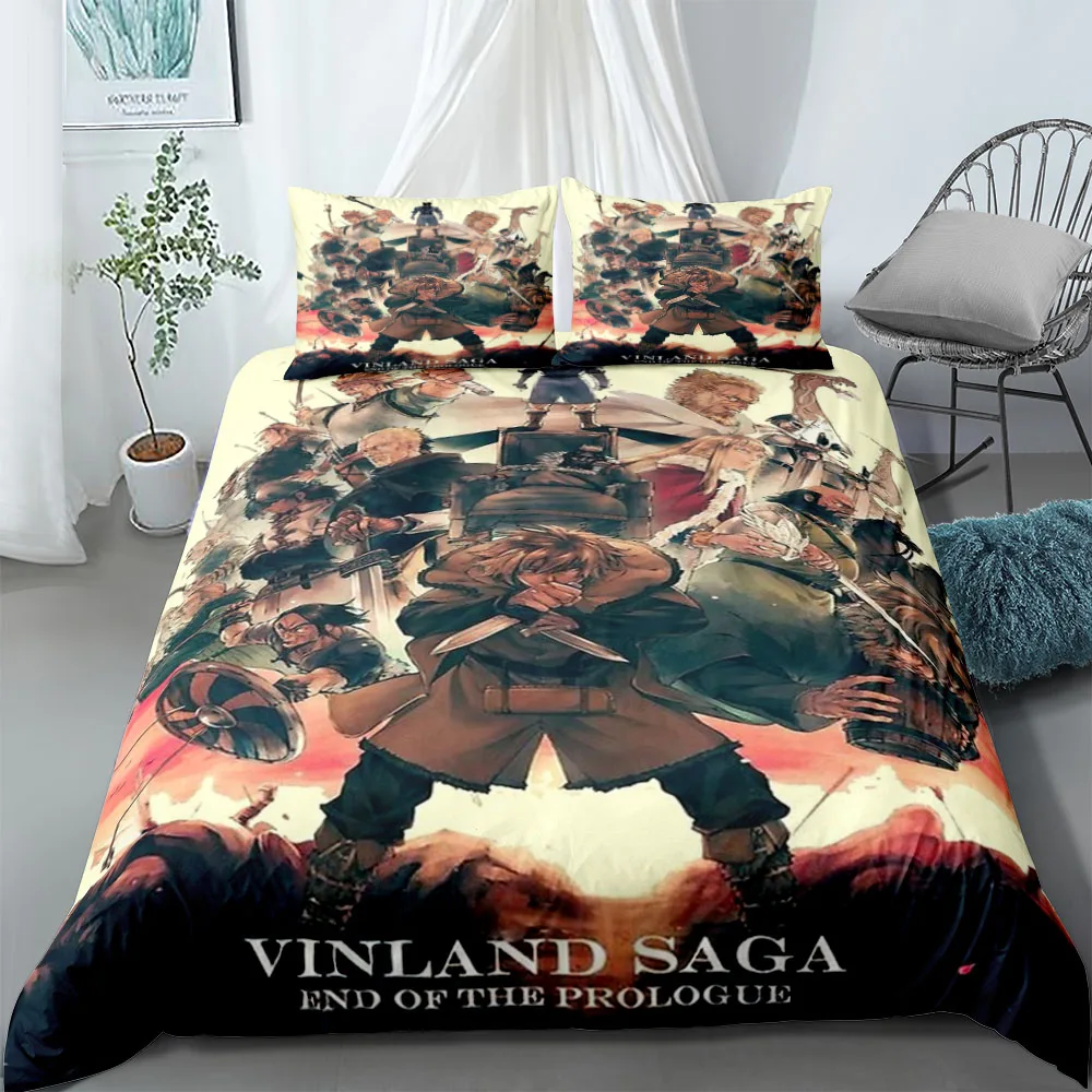 Vinland Saga Retro Duvet Cover Set King Queen Double Full Twin Single Size Bed Linen Set 2