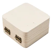 Wooden Storage Box Plain Wood With Lid Multifunction Square Hinged Crafts Gifts Boxes For Home Supply Storages Decoration 2