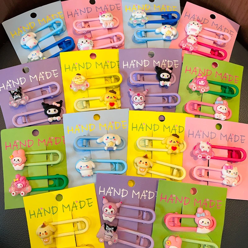 

Sanrio Kids Color Hairpins HelloKitty MyMelody Kawaii Cinnamoroll Kuromi Anime Cartoon Dopamine Cute Hair Accessories Gifts