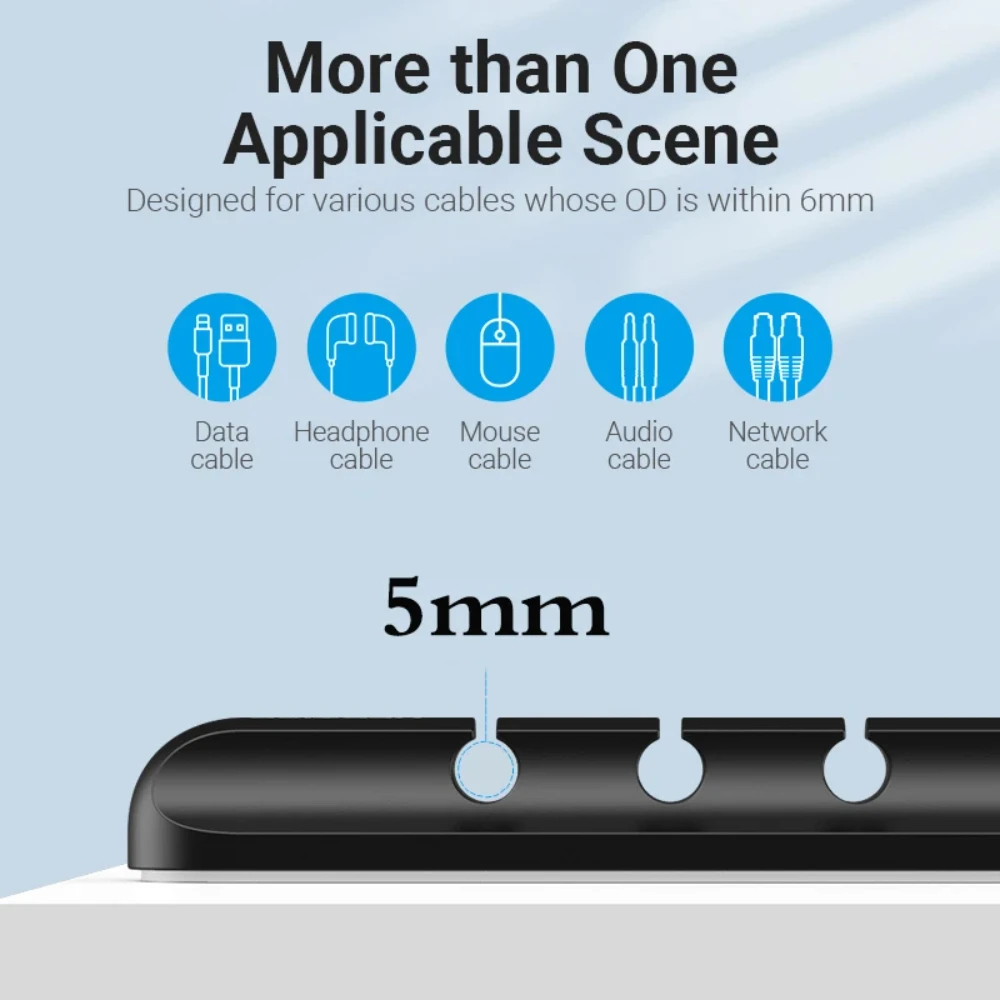 NNBILI كابل حامل كليب منظم الكابلات سيليكون كابل U...