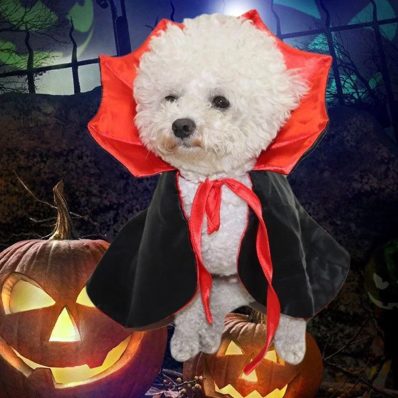 Halloween Pet Costumes Cute Cosplay Vampire Cloak For Small Dog Cat Kitten Puppy Dress Kawaii Pet Clothes Cat Accessoties