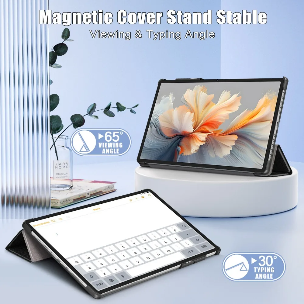 Enhanced Tri-Fold Tablet Cover with Auto Wake Function