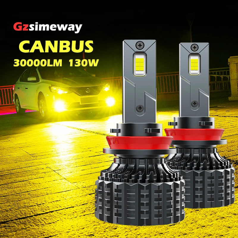 2PCS H4 Hi/Lo Beam LED Headlight H1 H3 H7 H9 H11 HB3 HB4 9006 9012 881 Auto Bulb 3000K 4500K 6000K White Car Fog Light Headlamps