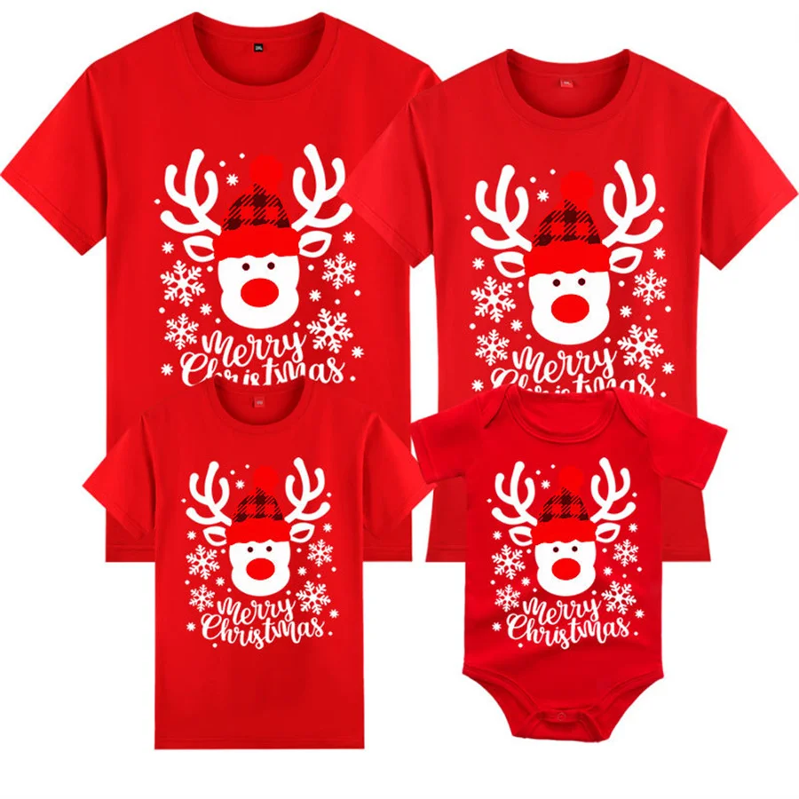 thumbnail image 5 of Ropa familiar personalizada a juego para Navidad, camiseta personalizada con ciervo y nombre para madre, padre e hijos, atuendo familiar de Navidad, camisetas, 5 of 5