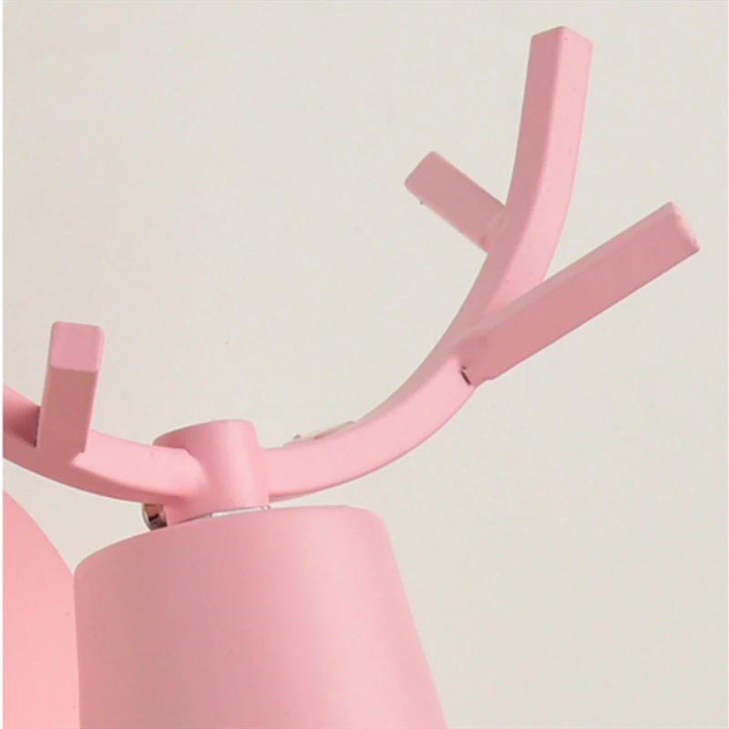 Nordic Deer Head 7 Colors Wall Lamp Led Modern Minimalist Bedroom Bedside  Creative Antler Aisle Lighting