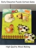 1 Set Shape Matching Farm Animals Puzzle Children's Enlightenment Early Education Cognitive Benefits Intelligence Toys 4
