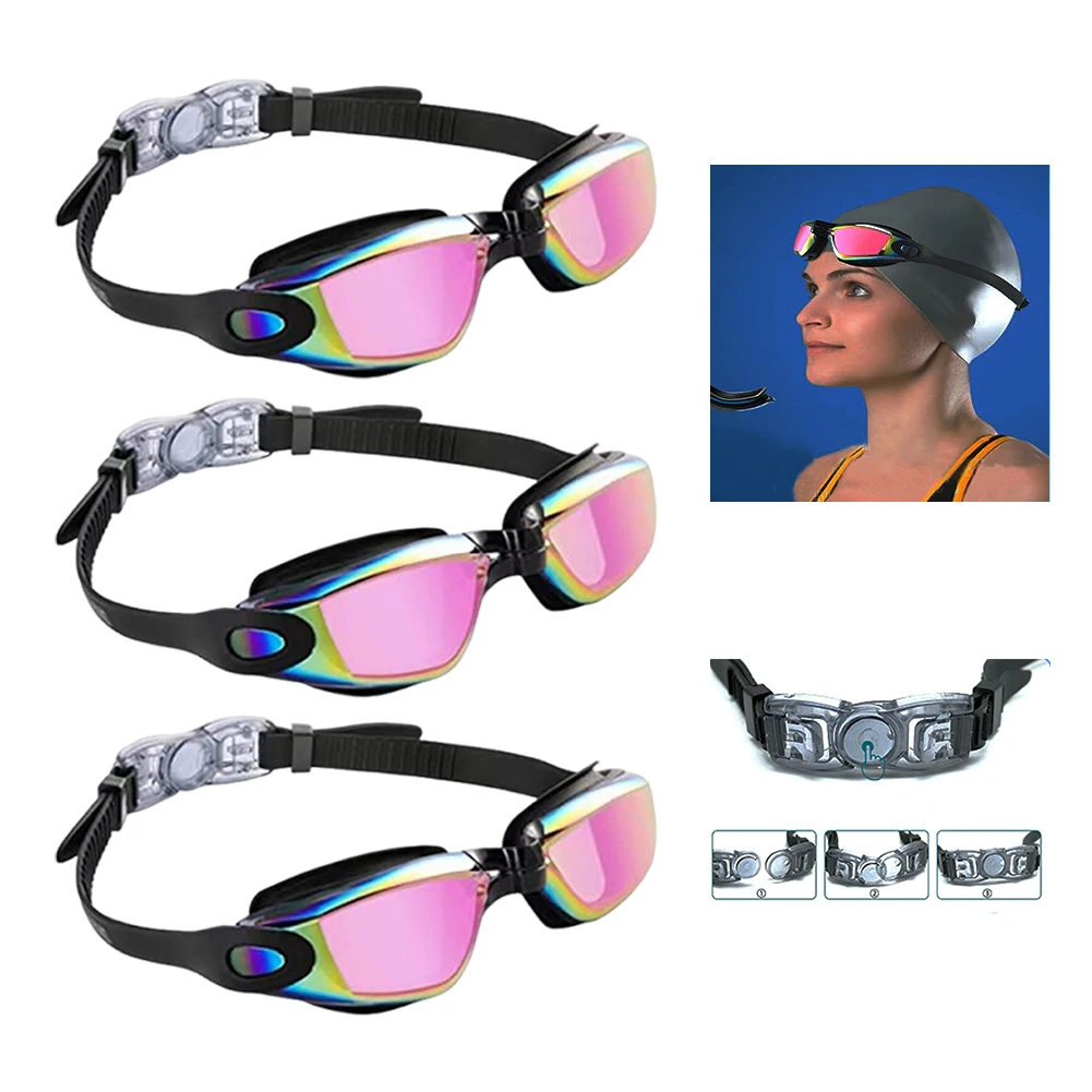 Adults Swim Goggles Anti Fog Swimming Goggles Waterproof UV Protection Swimming Goggles Swim Sports Eyewear for Swimmers