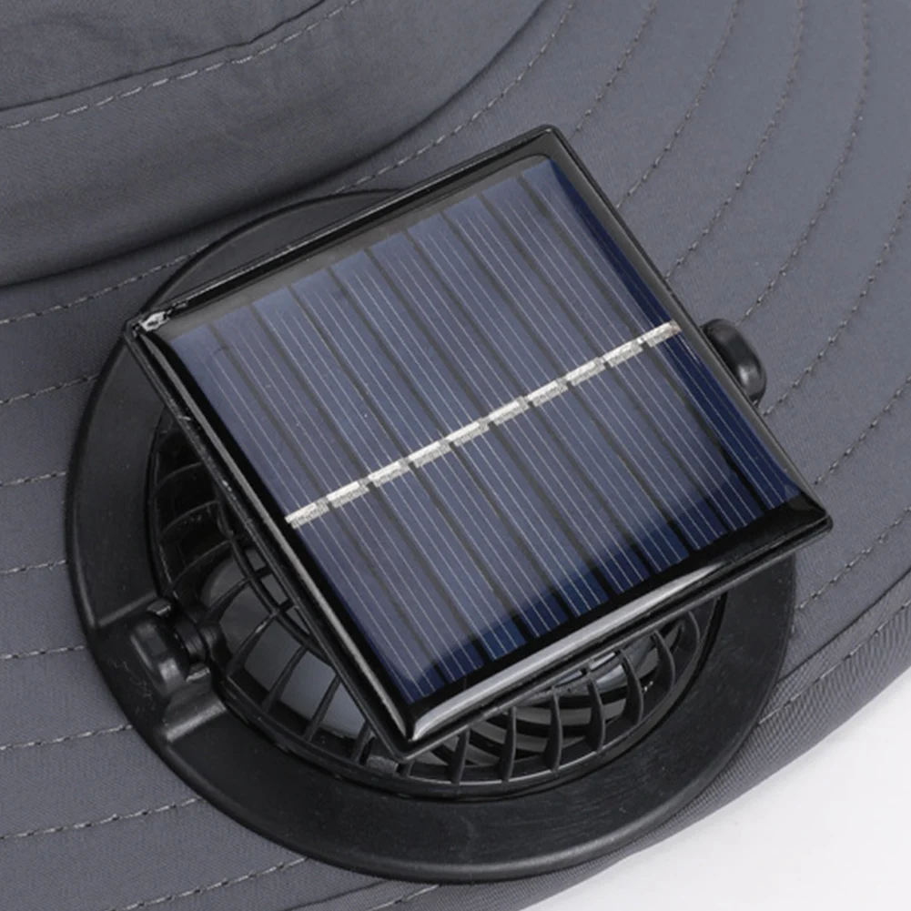 Wide Brim Solar Fan Hat Outdoor Fishing Hat UV Protection Outdoor Sun Hat with Removable & USB Charging Fan for Men Women