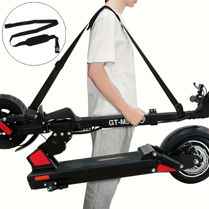 Adjustable Electric Bike Shoulder Strap Non Slip Nylon Carrying Belt Skateboard Kick Scooter Hand Carrying Straps Portable