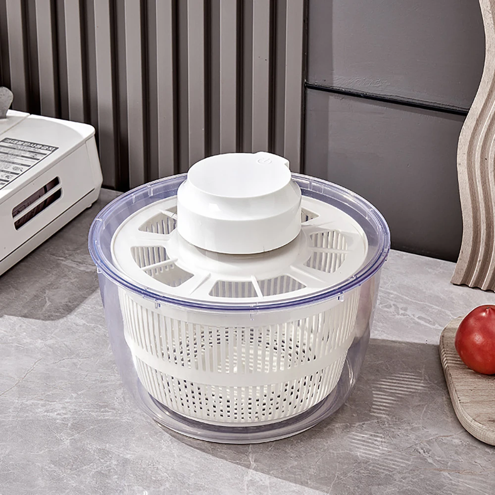 Electric Salad Spinner Dehydrator Quick Cleaning Dryer Fruit Vegetable  Tools Drain Basket Strainers Home Gadget Kitchen Utensils - AliExpress