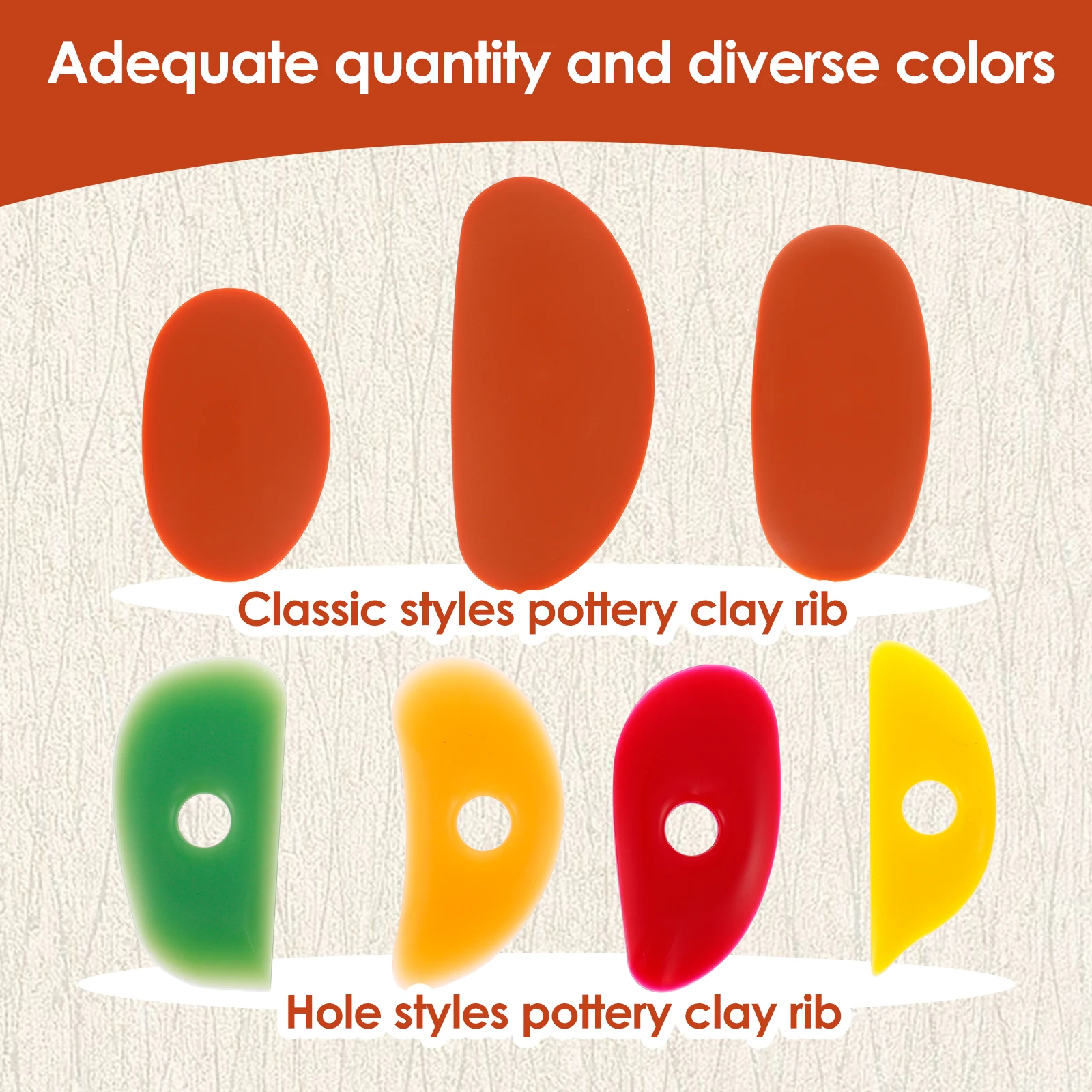 7Pcs Pottery Ribs Soft Silicone Ceramic Potter Rib Scraping Tool Ergonomic Arc Pottery Clay Ribs Shaping Smoothing pottery tools,clay sculpting tools,pottery sculpting tools,clay craft tool