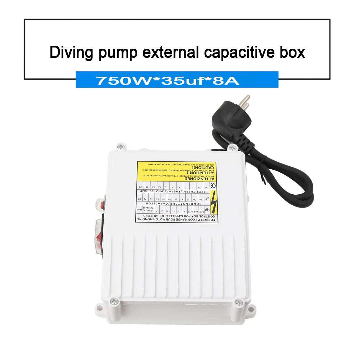 750 W 35 uf Pumpen-Steuerbox, integrierter Wärmeschutz-Leistungsschalter-Controller für Tiefbrunnen-Tauchsaugpumpen 8 A – Detail 12