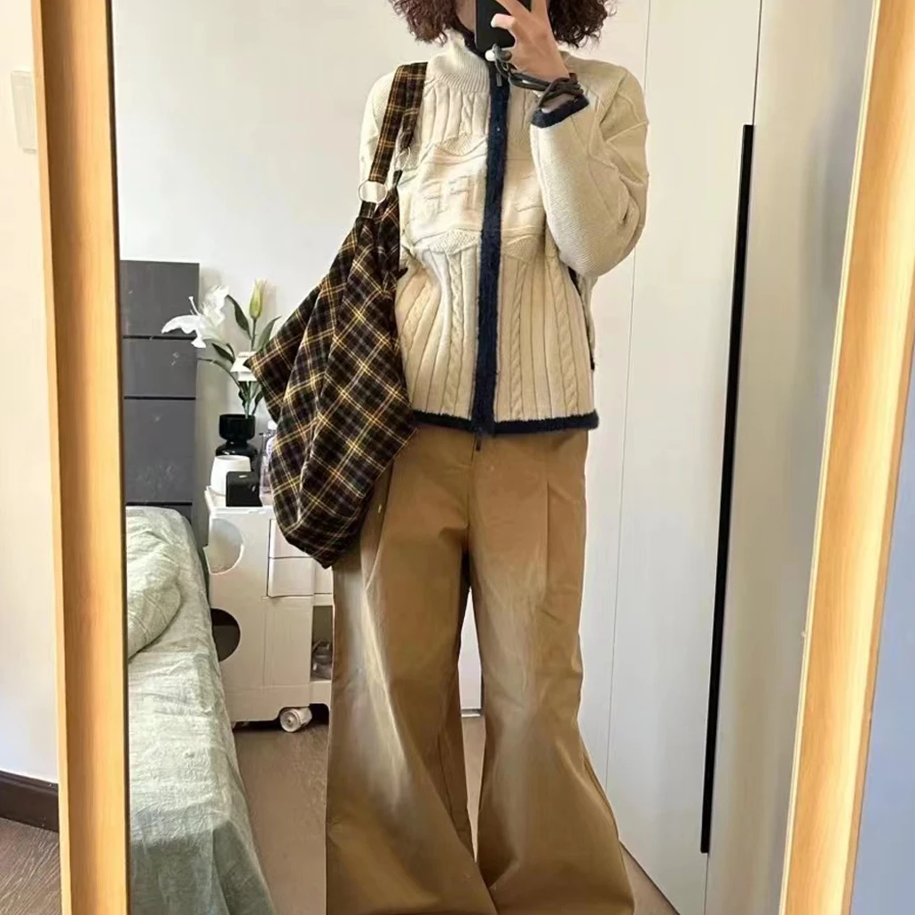 Korean Fashion Vintage Plaid Handbags Women Harajuku Tote Bags Casual Y2k Aesthetic Bags Korean Outfits Travel Bag