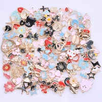30pcs Enamel Alloy Kawaii Shell Starfish Fruit Cosmetics Starry Sky Diy Women Bracelet Jewelry Making Mix Pendant Accessories 2