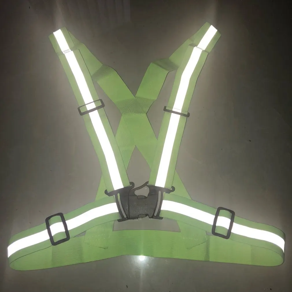 4X1.5cm Outdoor Reflective Elastic Vest reflective safety vest reflective straps Night Running Cycling Reflective Cloth Adjustable Safety Vest Riding Equipment