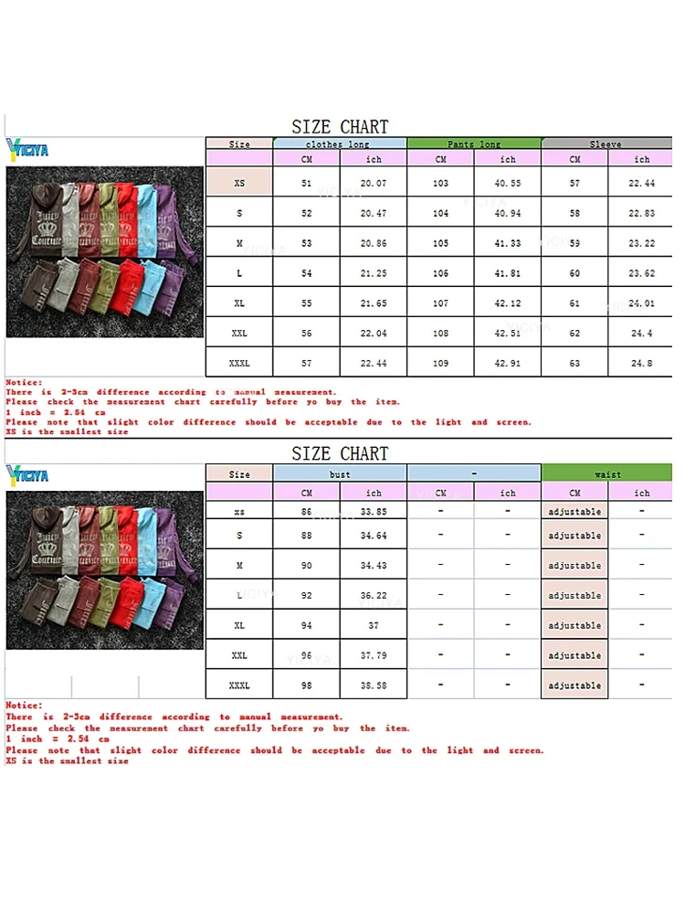 YICIYA Juicy Tracksuit Spring/Fall 2022 Women's Brand Velour Tracksuit Suit Women Velvet Zipper Sweatshirt And Pants Fat Sister