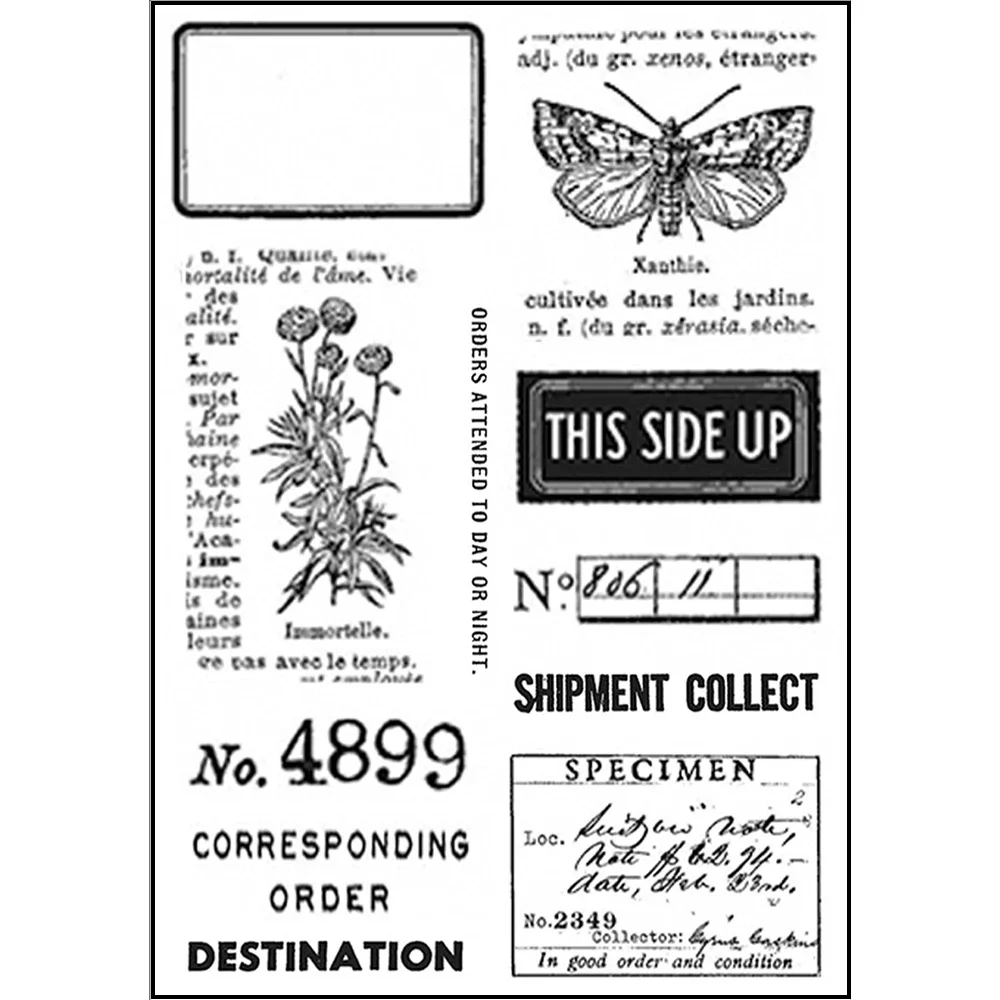 Vintage Totem Digit Label Transparent Stamps for Card Making