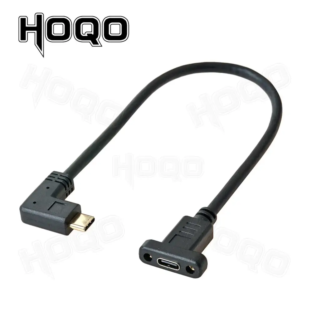 USB C Extension Cable Hoqo USB 3.1 Type c Panel Mount Screw female to Male extending Wire